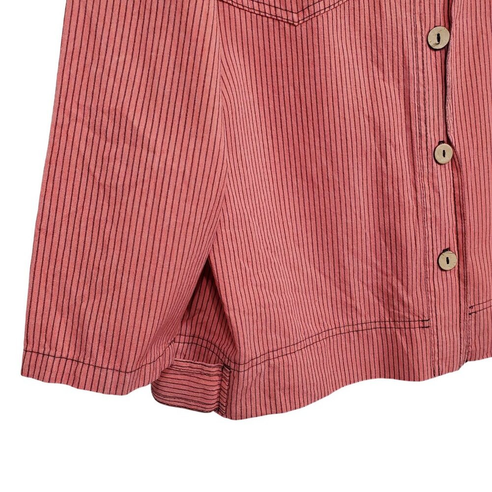 Vintage Sea Breeze Womens XL Shirt Jacket Striped 100% Cotton Button Up Coastal - Picture 9 of 10